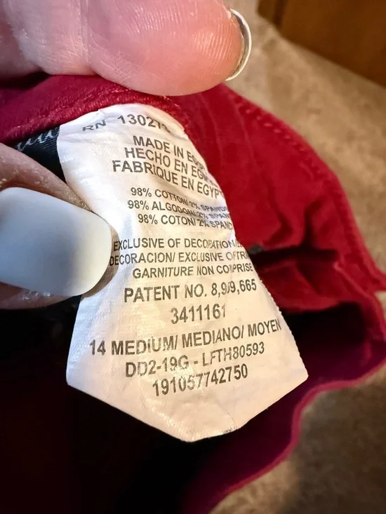 Lee Raspberry Red Button-Accent Pants - Picture 6 of 6